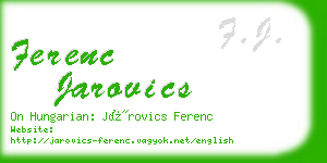 ferenc jarovics business card
